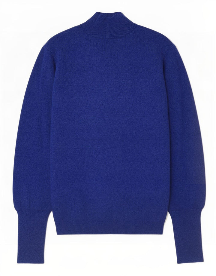 Marks & Spencer Pull court à col roulé pour femme Bleu moyen UK 12