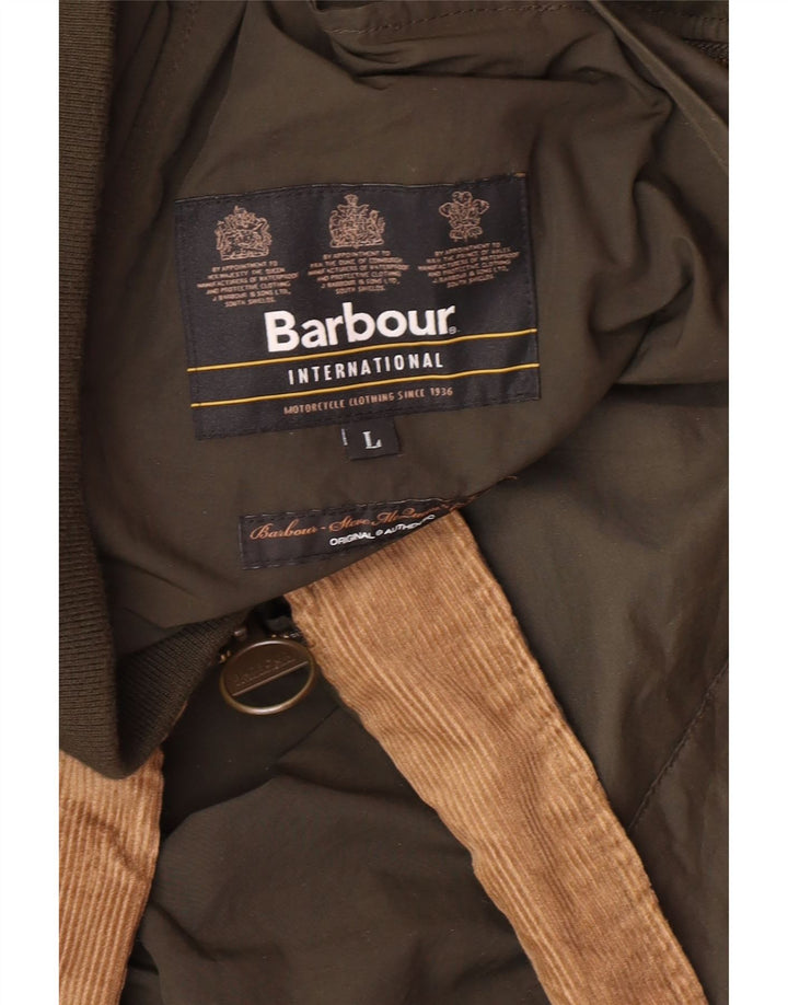 BARBOUR Veste Bomber Homme UK 40 Large Kaki Polyamide