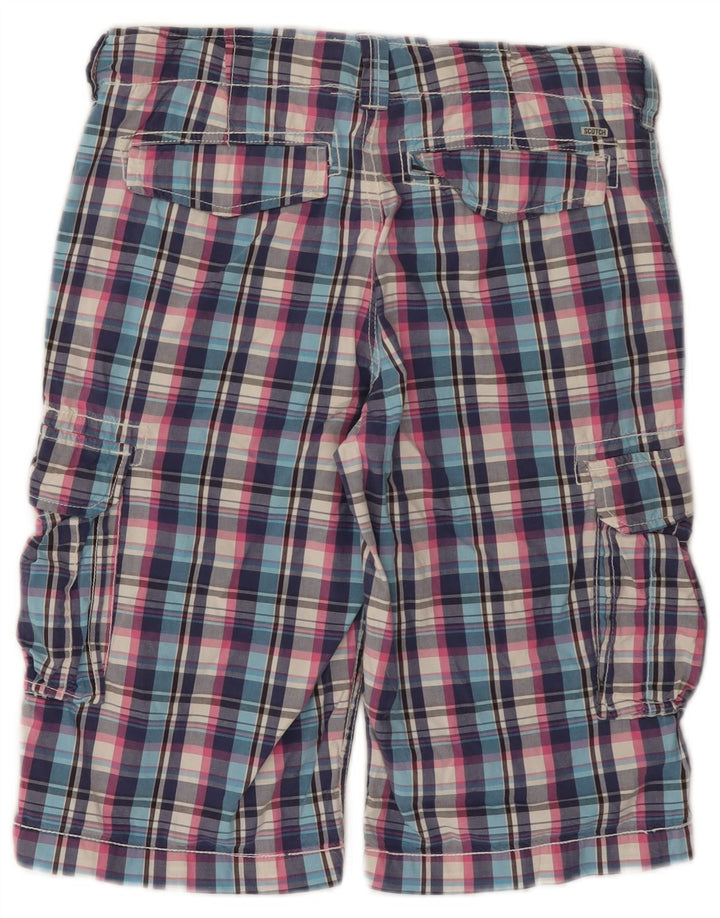Scotch & Soda Short Cargo Garçon 15-16 ans W30 Coton à Carreaux Multicolore