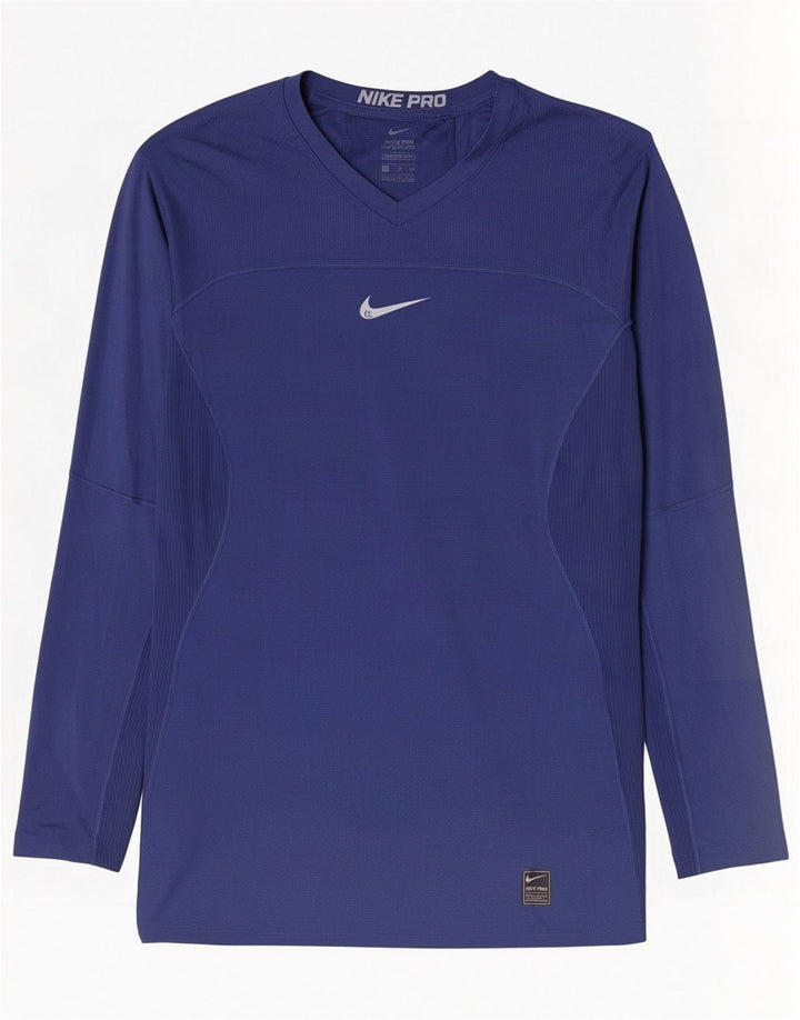 Nike Hommes Dri Fit Haut Manches Longues XL Bleu Marine Polyester