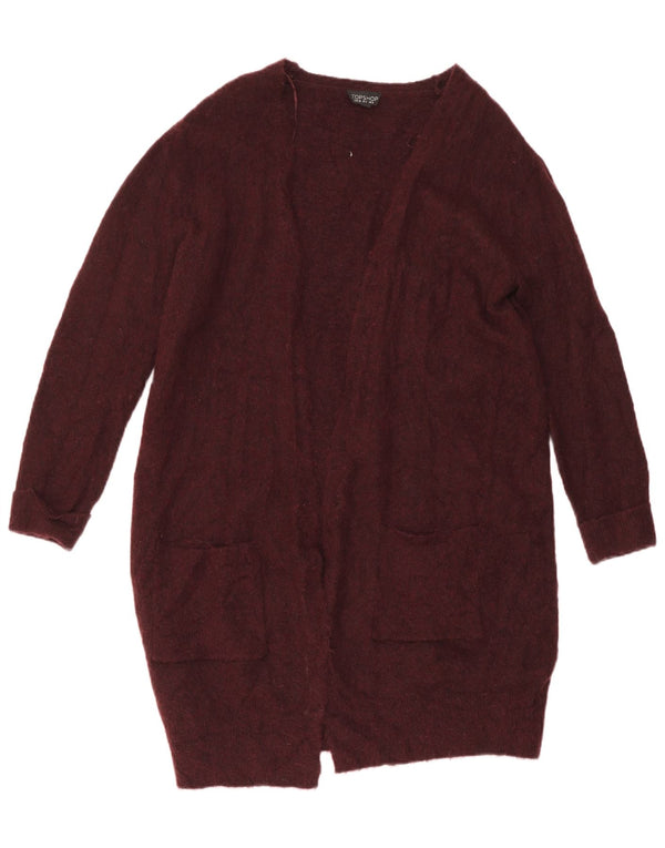 Topshop Cardigan ouvert surdimensionné pour femme UK 8 Small Bordeaux