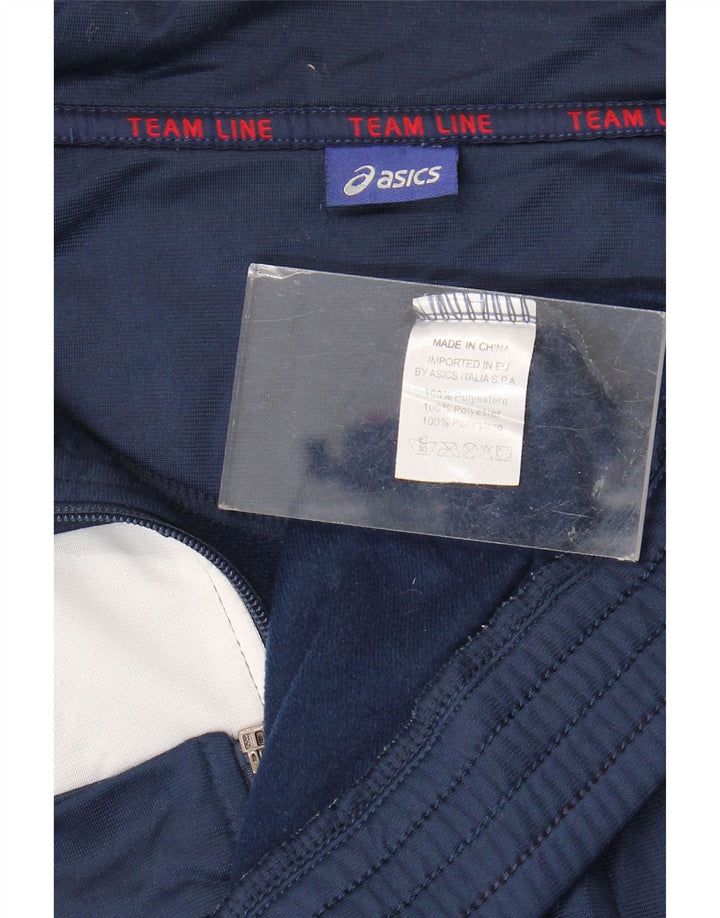 Asics Veste de survêtement pour homme 2XL Bleu marine Colorblock Polyester