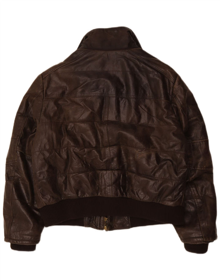 veste en cuir bomber homme vintage IT 54 2XL Cuir marron
