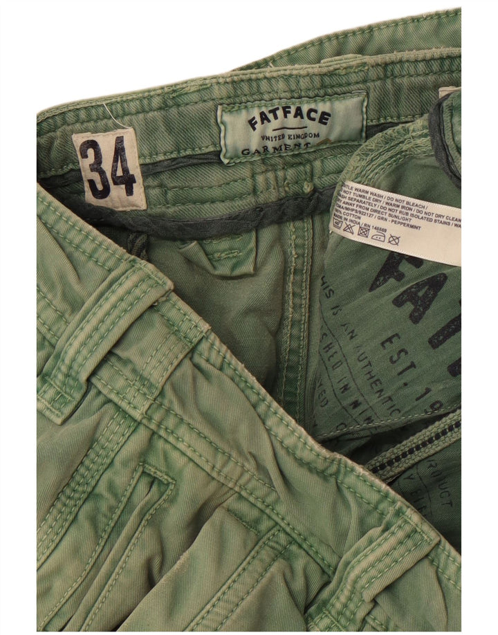 FAT FACE Short Chino Homme W34 Large Vert Coton