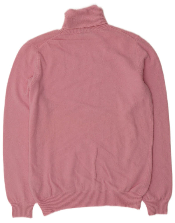 Benetton Pull col roulé femme UK 16 Large laine rose
