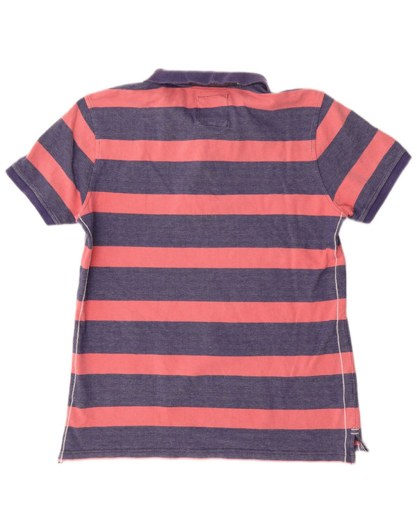 Crew Clothing Polo Homme Coton Rayé Bleu Marine Moyen