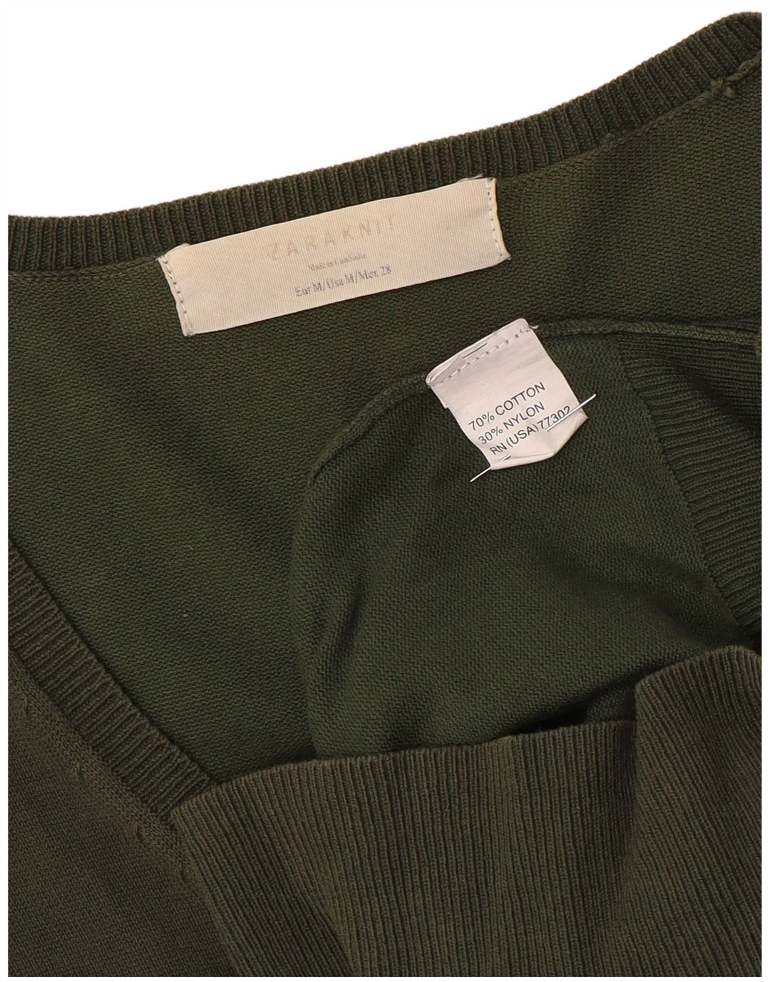 Zara Cardigan pour femme en coton kaki moyen UK 12