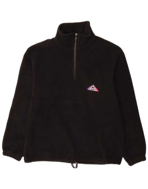 Aesse Pull polaire à col zippé pour homme, polyester noir moyen