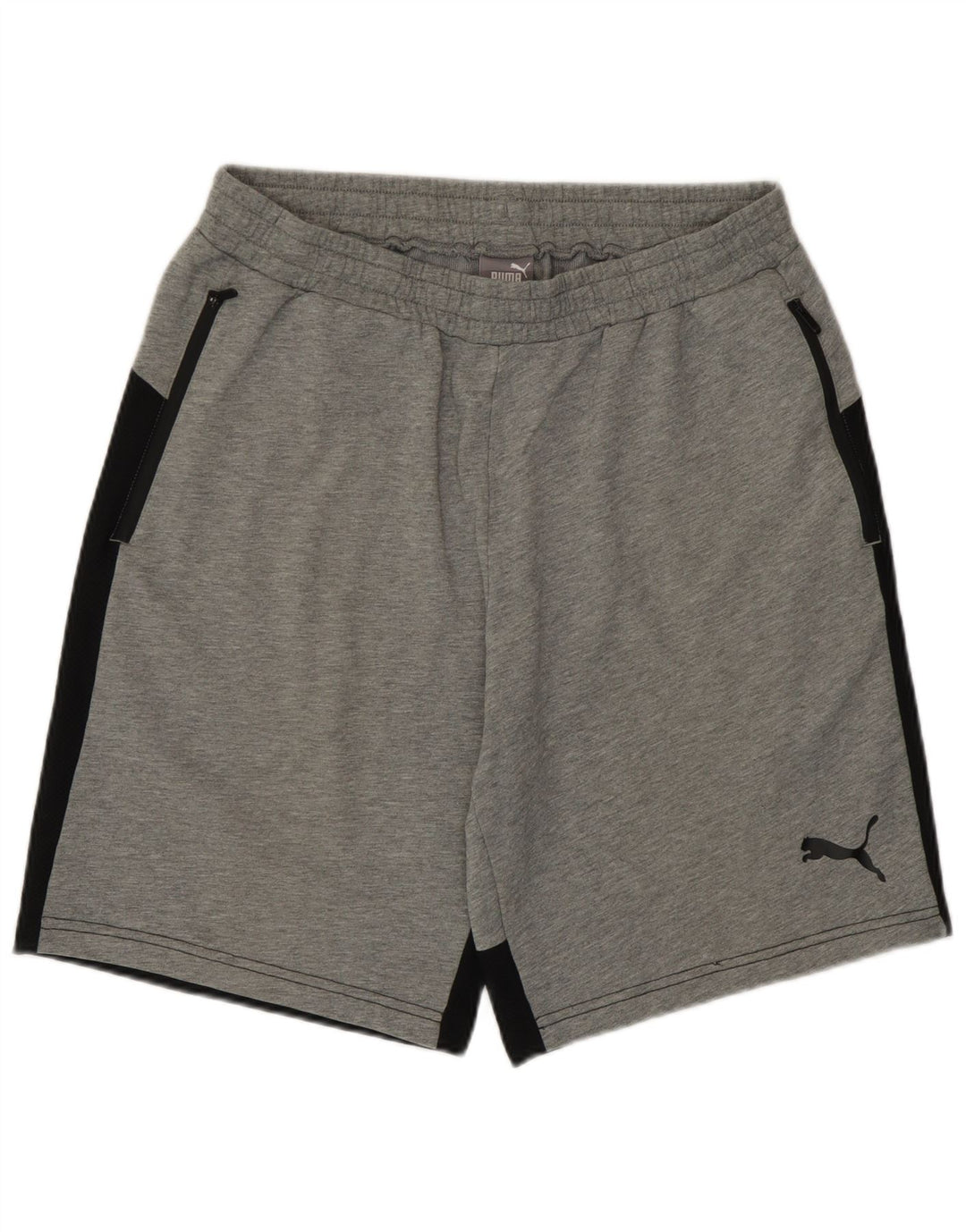 Puma Short de Sport Homme Large Gris Colorblock Coton