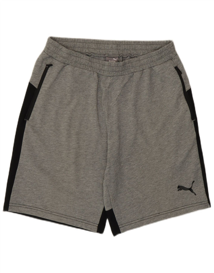 Puma Short de Sport Homme Large Gris Colorblock Coton
