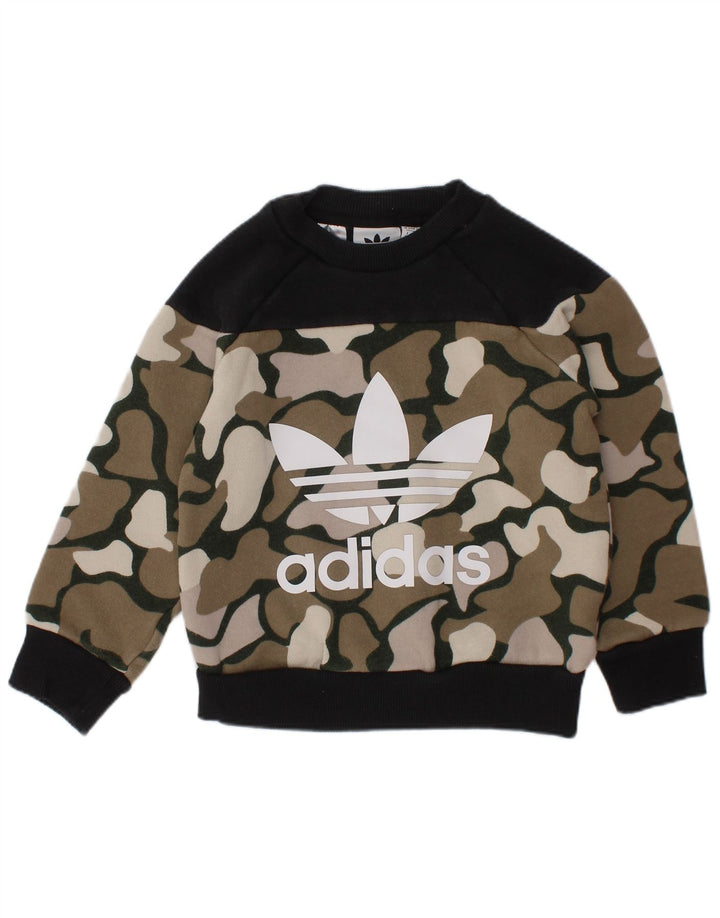 ADIDAS Sweat-shirt graphique pour bébé garçon 18-24 mois Kaki Camouflage