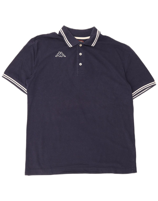 Kappa Polo Homme XL Bleu Marine Rayé Coton