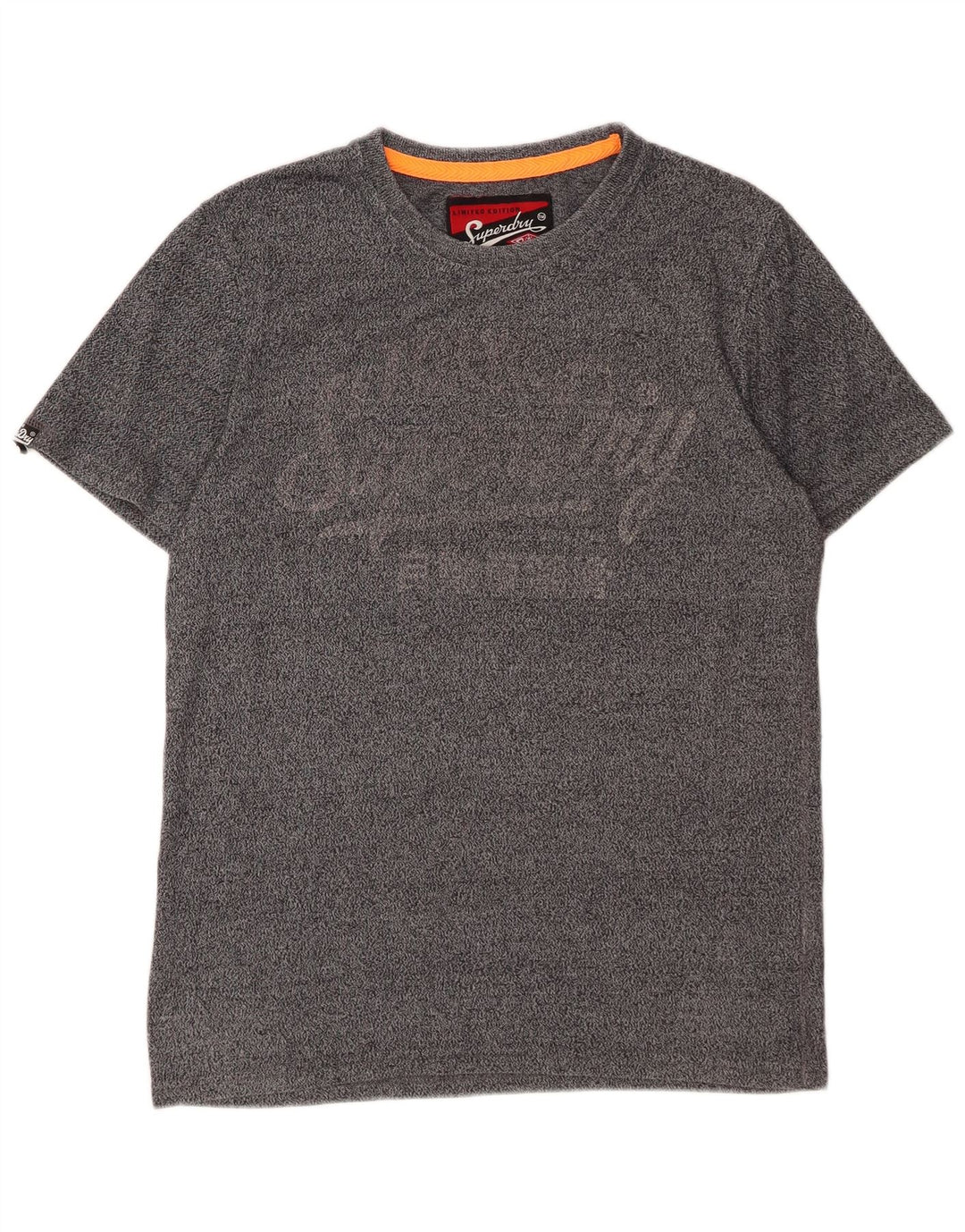 SUPERDRY T-Shirt Graphique Homme Gris Moyen Moucheté Coton