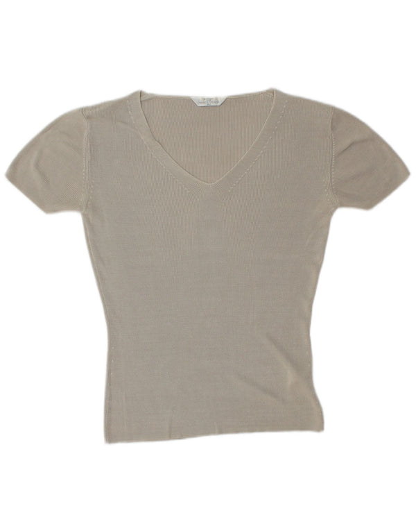 Marks & Spencer T-shirt surdimensionné pour femme UK 10 Small Gris Soie