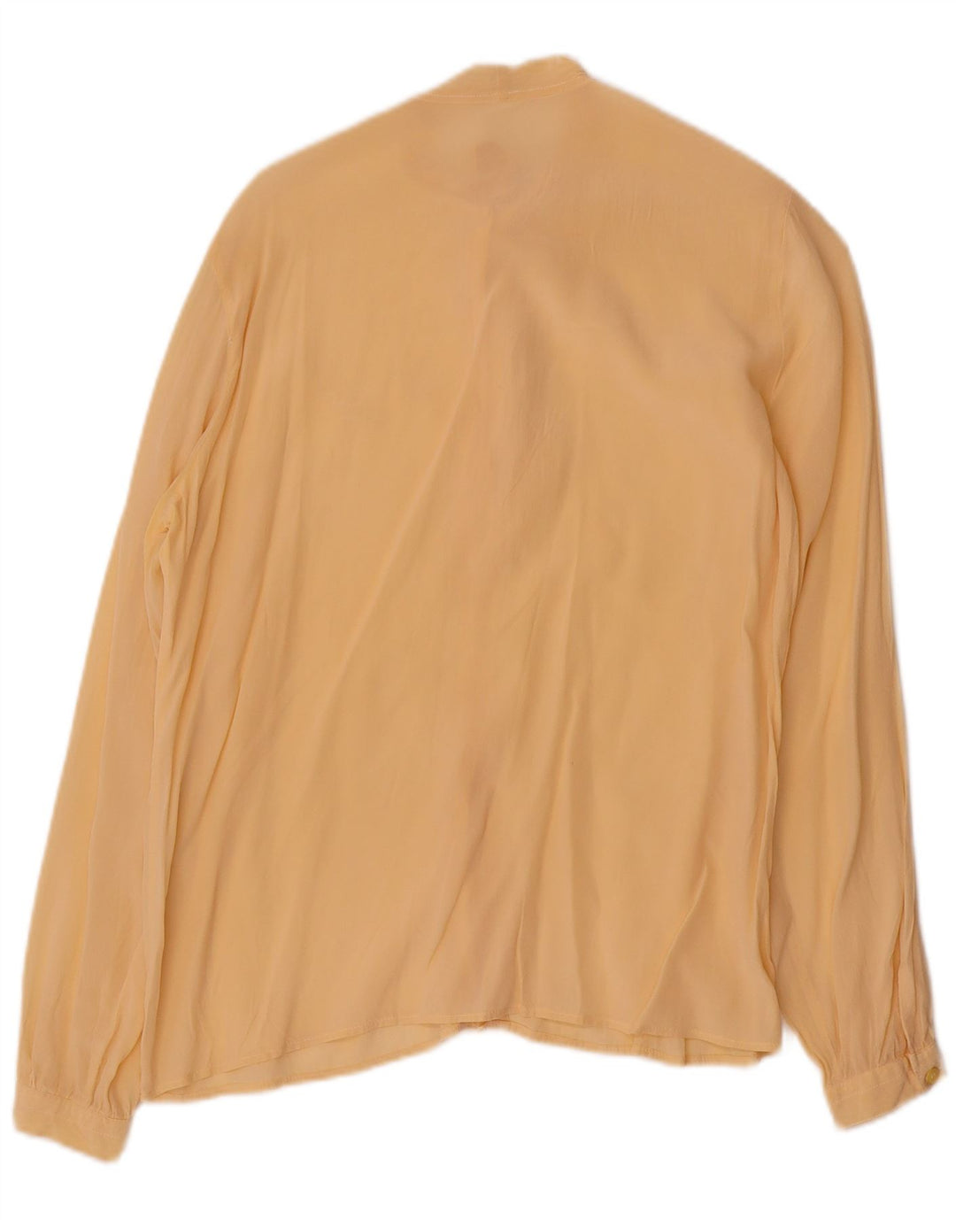 vintage Femme Front Tie Shirt Blouse IT 46 Grande Soie Jaune