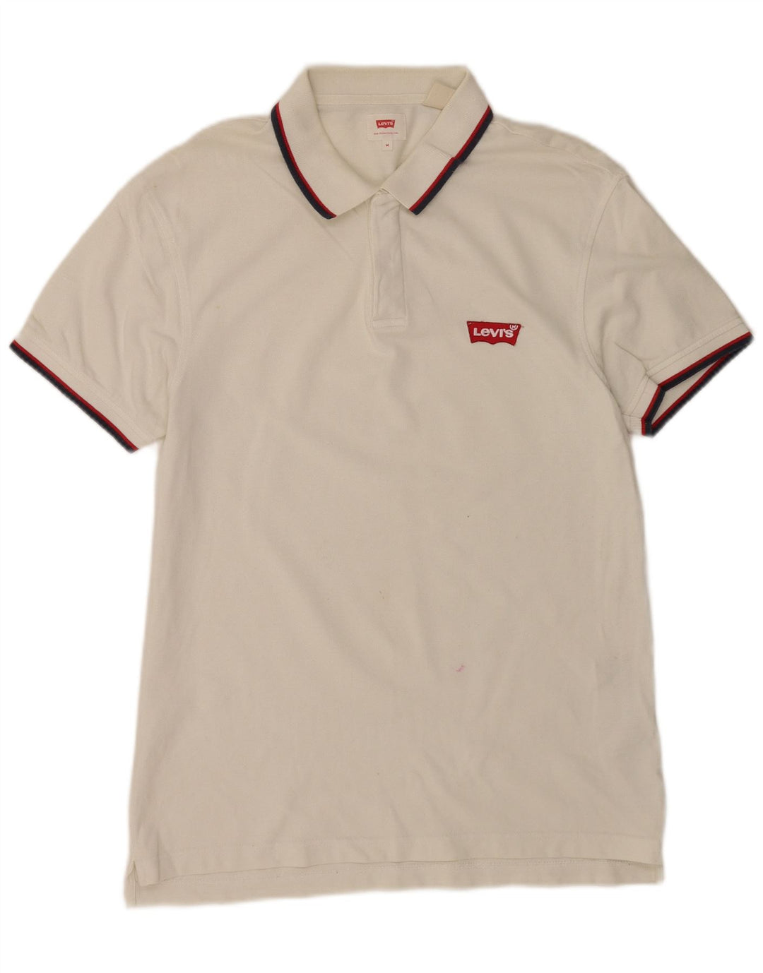 Levi's Polo Homme Blanc Rayé Coton Moyen