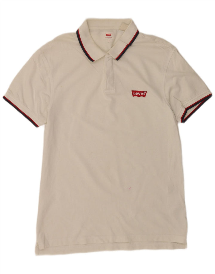 Levi's Polo Homme Blanc Rayé Coton Moyen