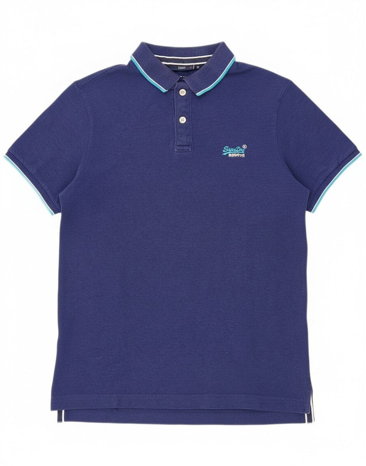 Superdry Polo Homme Grand Bleu Coton