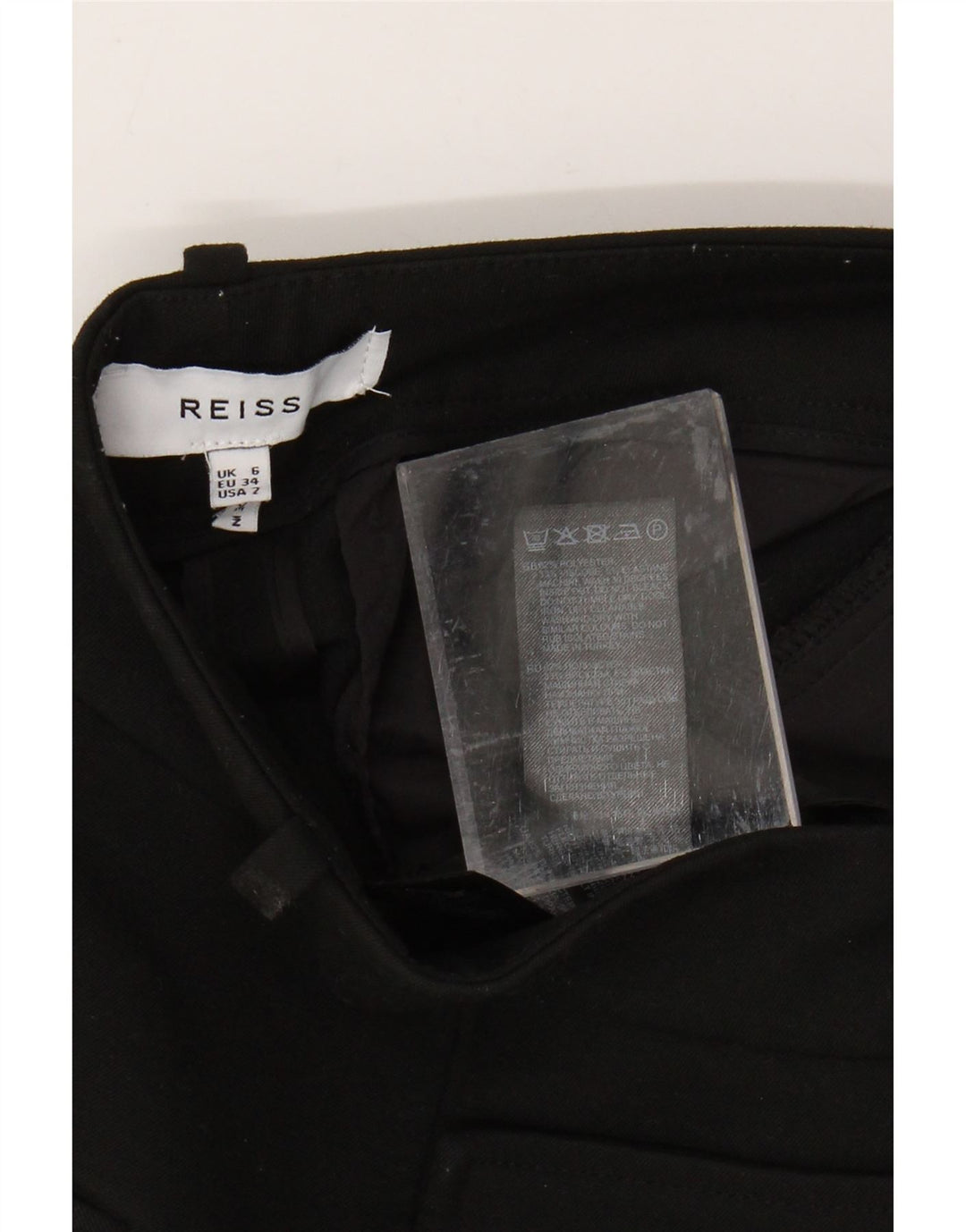 REISS Pantalon décontracté évasé taille haute pour femme UK 6 XS W25 L32 Noir