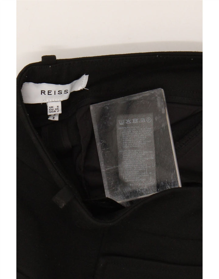 REISS Pantalon décontracté évasé taille haute pour femme UK 6 XS W25 L32 Noir