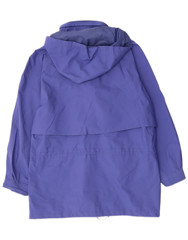 EDDIE BAUER Manteau coupe-vent à capuche pour femme UK 20 2XL Bleu Polyester