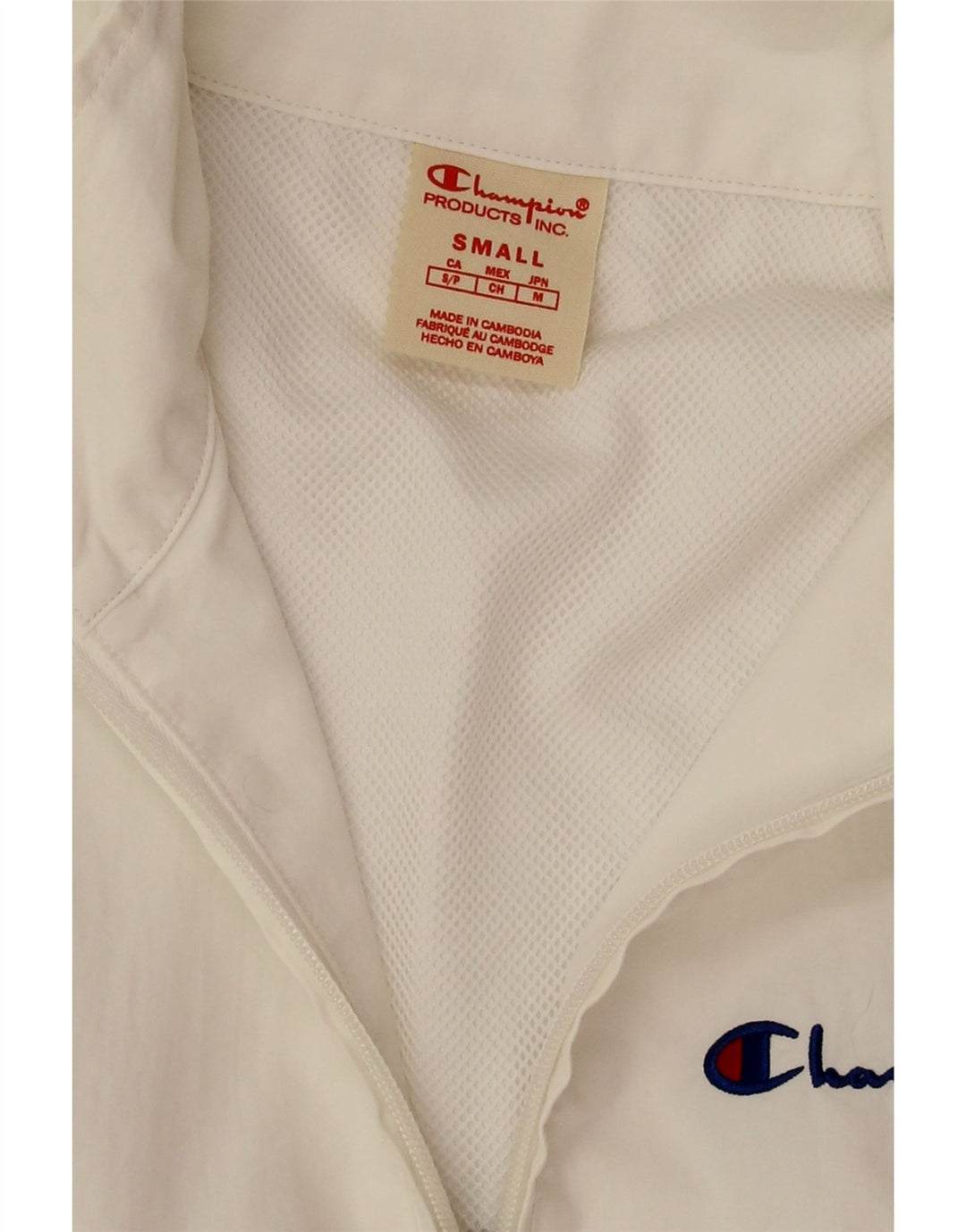 Champion Veste de Survêtement Pull Homme Petit Blanc Polyamide