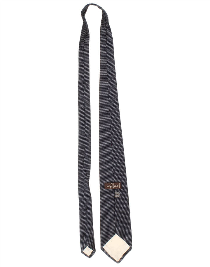 Valentino Cravate Homme Taille Unique Bleu Marine à Pois Soie Classique