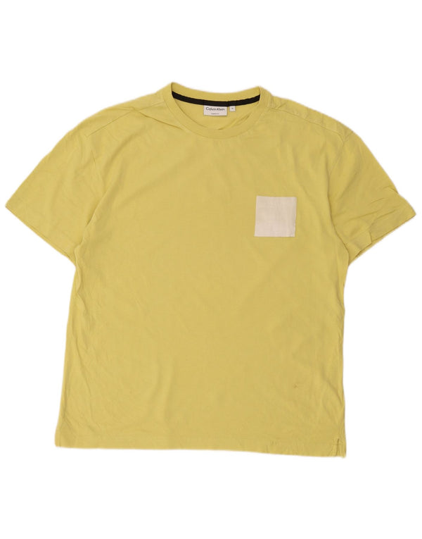 Calvin Klein T-Shirt Graphique Comfort Fit Homme Jaune Moyen Coton