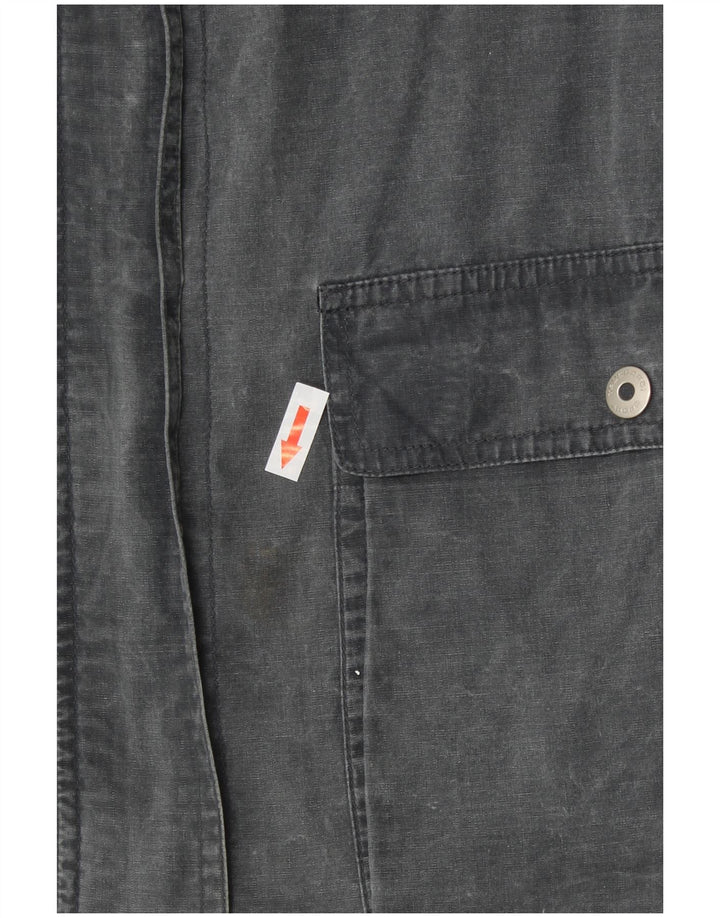 TRUSSARDI Veste Utilitaire à Capuche Femme IT 44 Gris Moyen Coton