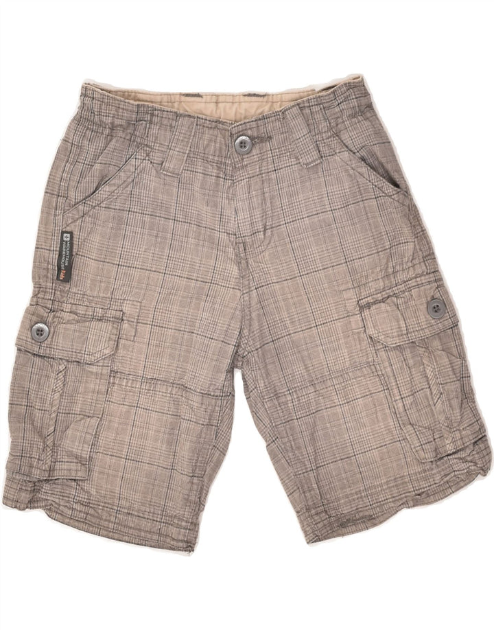 MOUNTAIN WAREHOUSE Short Cargo Garçon 7-8 Ans W22 Coton à Carreaux Gris