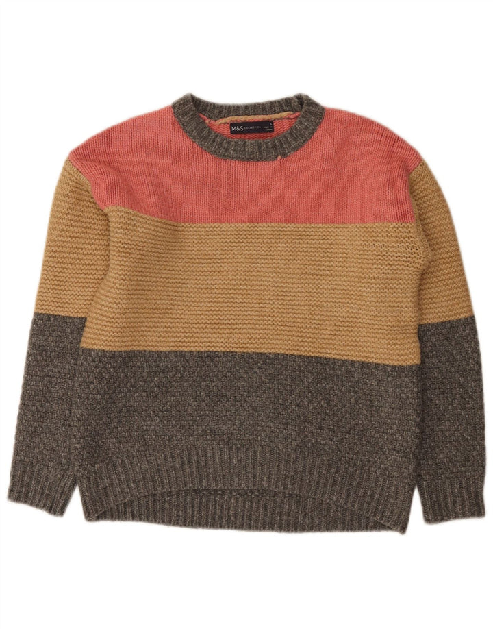 Marks & Spencer Pull col bateau pour femme UK 10 Small Multicolore