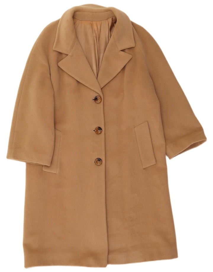 vintage Femme Manteau surdimensionné IT 40 Petite laine beige
