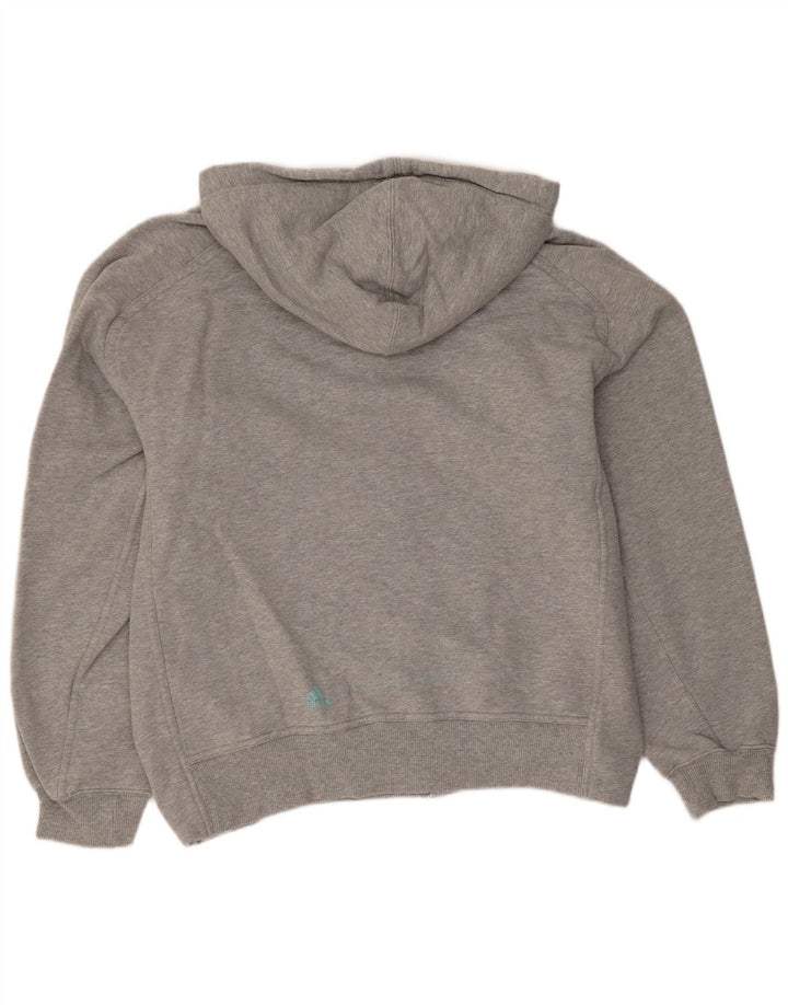 Adidas Pull à capuche zippé pour homme en coton gris moyen