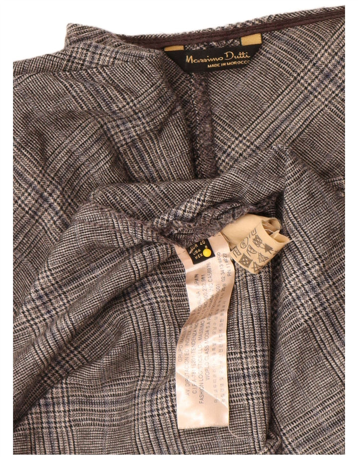 Massimo Dutti Robe trapèze pour femme EU 40 laine pied-de-poule gris moyen