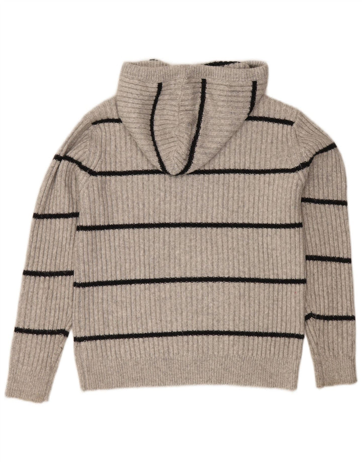 Marks & Spencer Pull à capuche pour femme UK 14 Gris moyen rayé