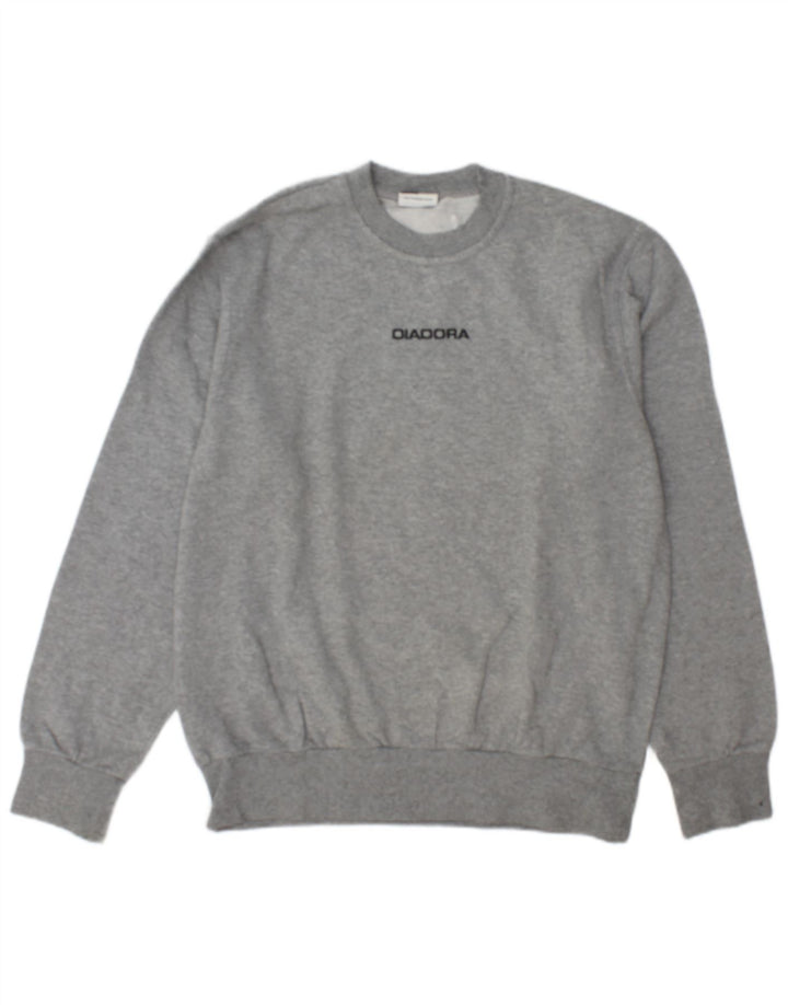 Diadora Pull Graphique Sweat-Shirt Gris Moyen Coton Homme