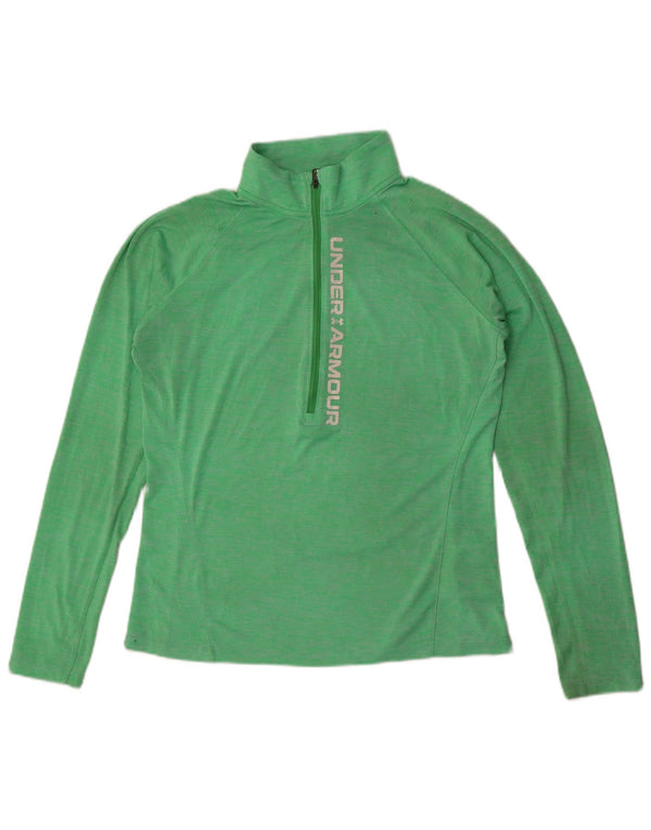 Under Armour Womens Graphic Pullover Tracksuit Top UK 14 Large Green