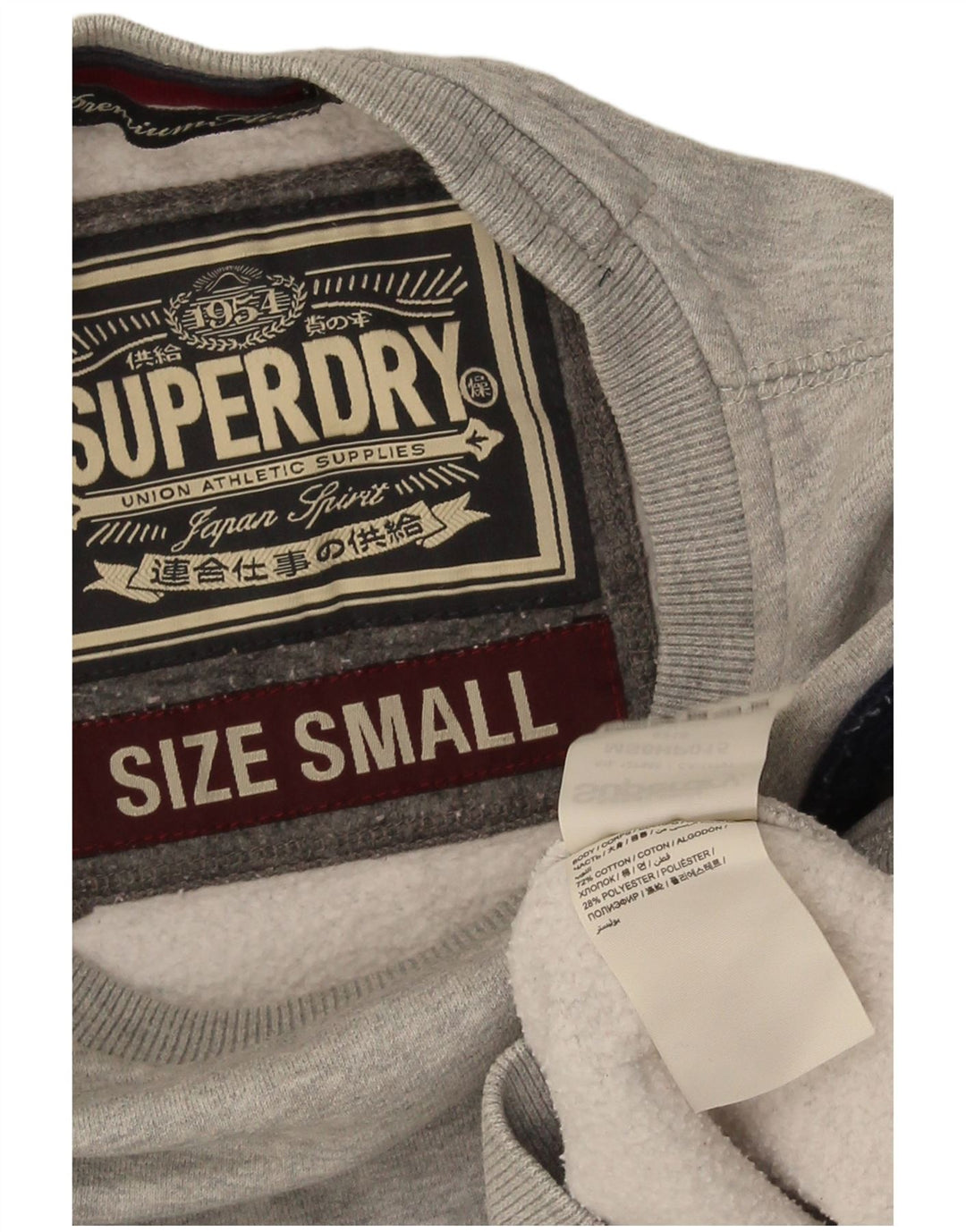 Superdry Sweat-shirt graphique en coton moucheté petit gris pour homme