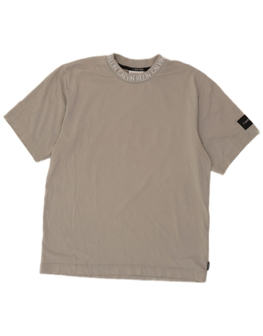 Calvin Klein T-Shirt Graphique Homme Gris Moyen Coton