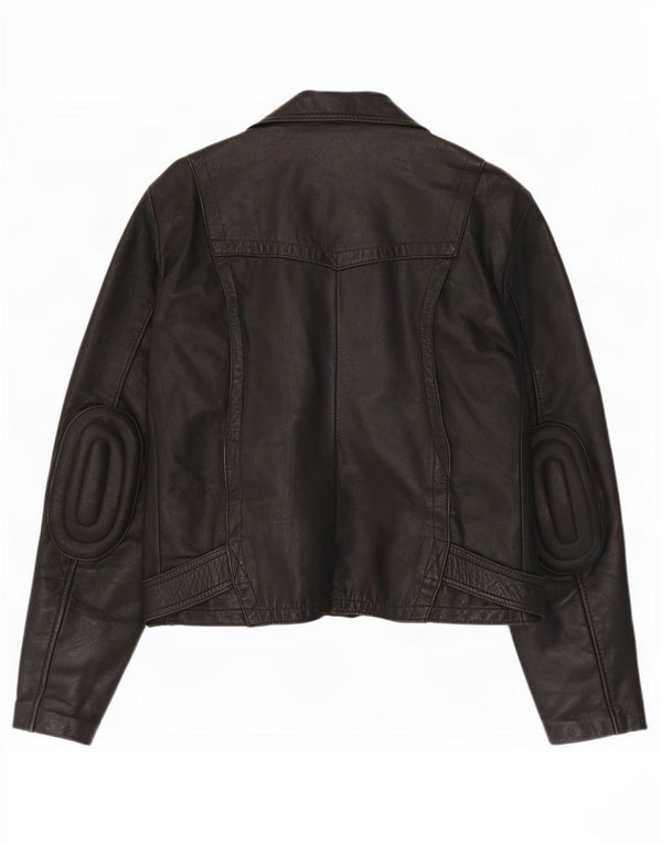 Wilhelm Krawehl Veste de motard en cuir pour homme EU 50 Medium Noir