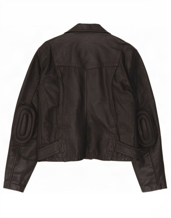 Wilhelm Krawehl Veste de motard en cuir pour homme EU 50 Medium Noir
