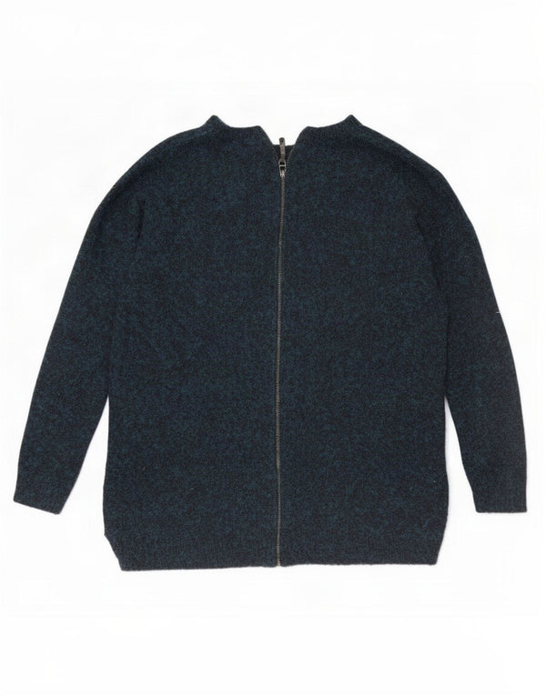 Topshop Cardigan surdimensionné pour femme UK 10 Petit acrylique moucheté bleu