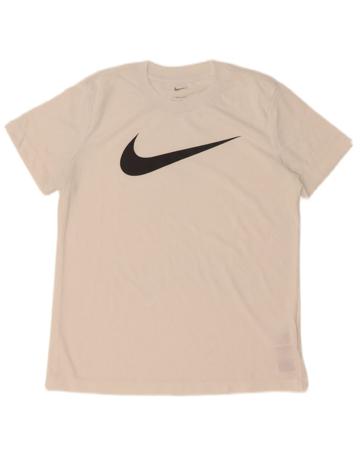Nike Hommes Dri Fit Graphic T-Shirt Top Blanc Moyen Polyester