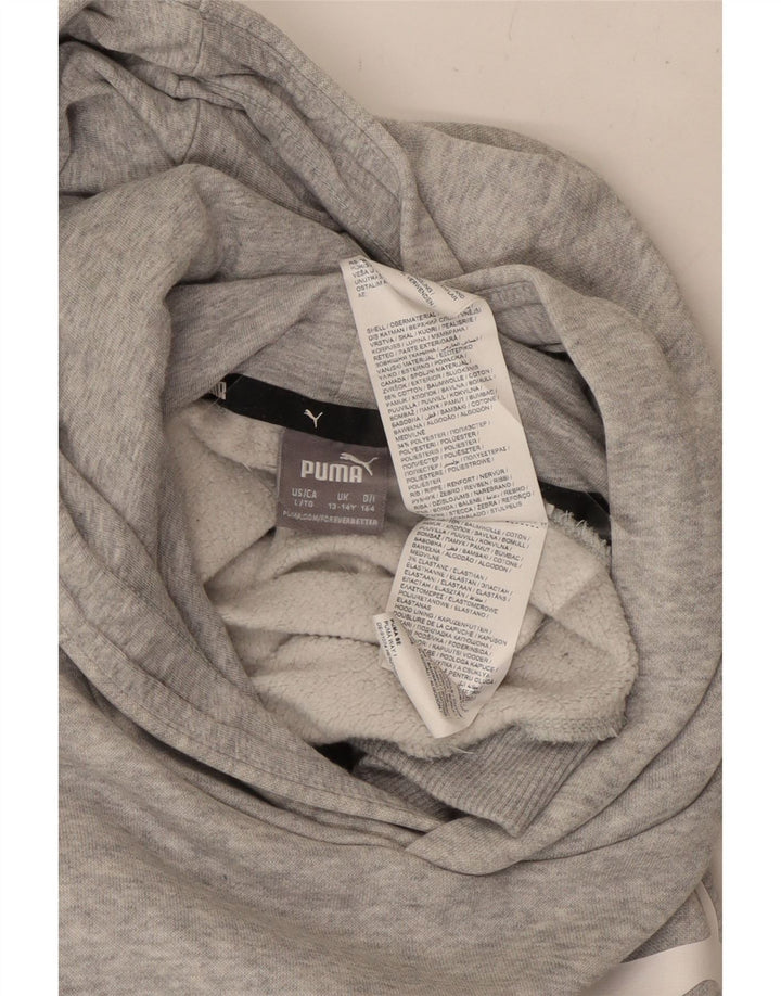 PUMA Sweat à capuche graphique pour garçon 13-14 ans Gris Coton