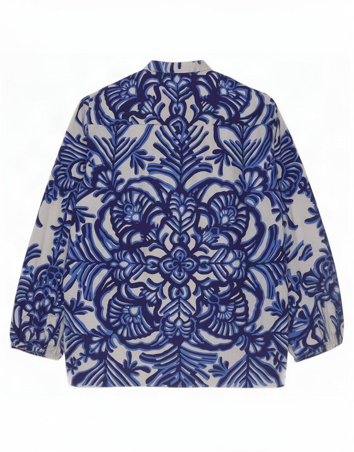 Zara Womens Blouse Top UK 16 Grand Gris Floral