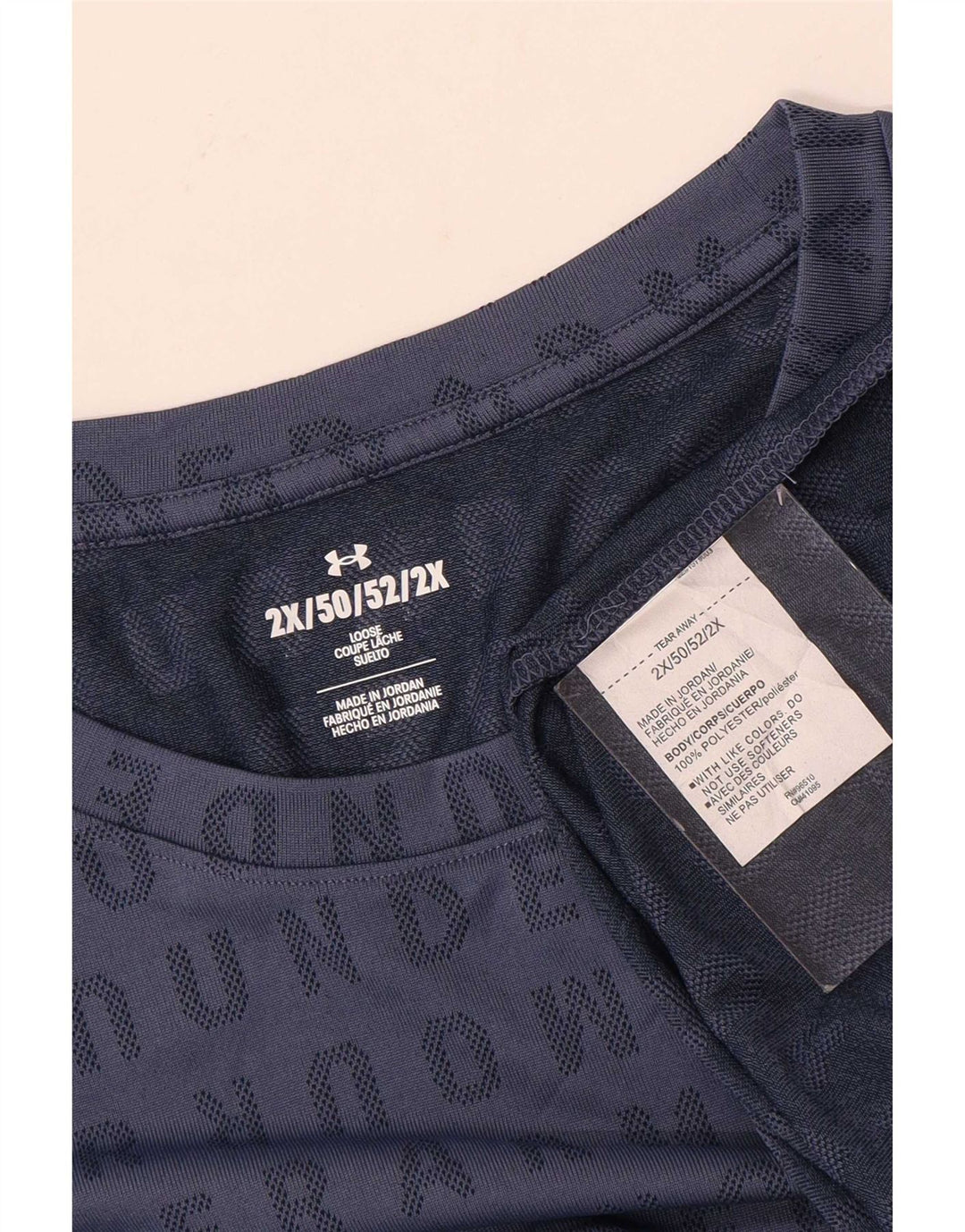 Under Armour T-Shirt Graphique Homme Top 2XL Bleu Marine Polyester