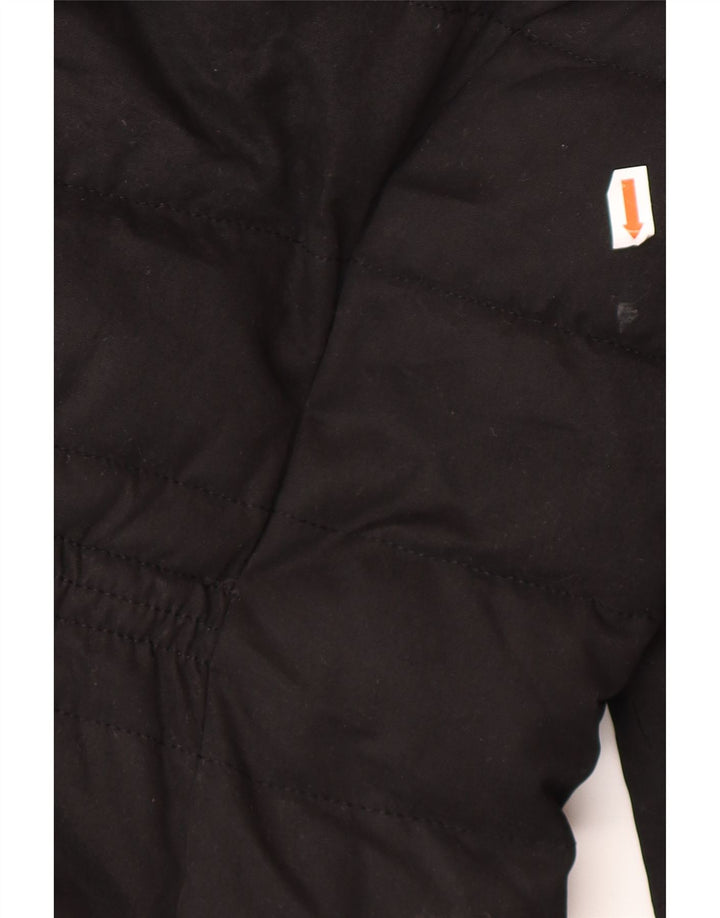 Superdry Veste de sport à capuche rembourrée pour femme UK 12 Noir moyen Polyester