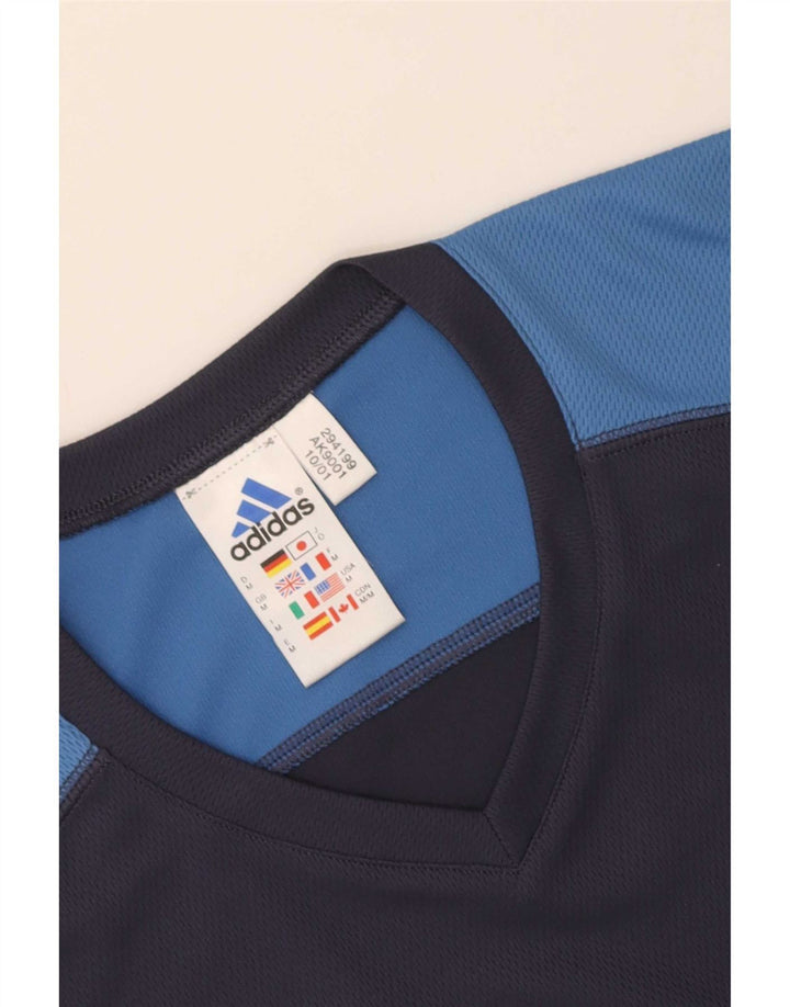Adidas Haut à manches longues Climalite Graphic pour homme Bleu marine moyen Colourblock