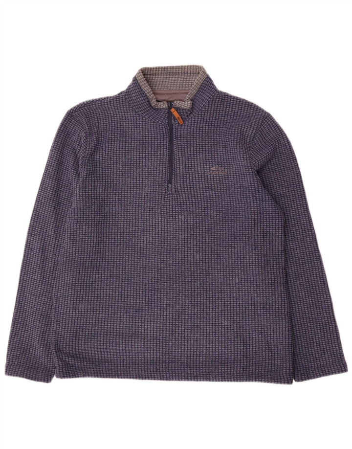 Weird Fish Sweat-shirt à col zippé pour homme en polyester bleu marine Taille L