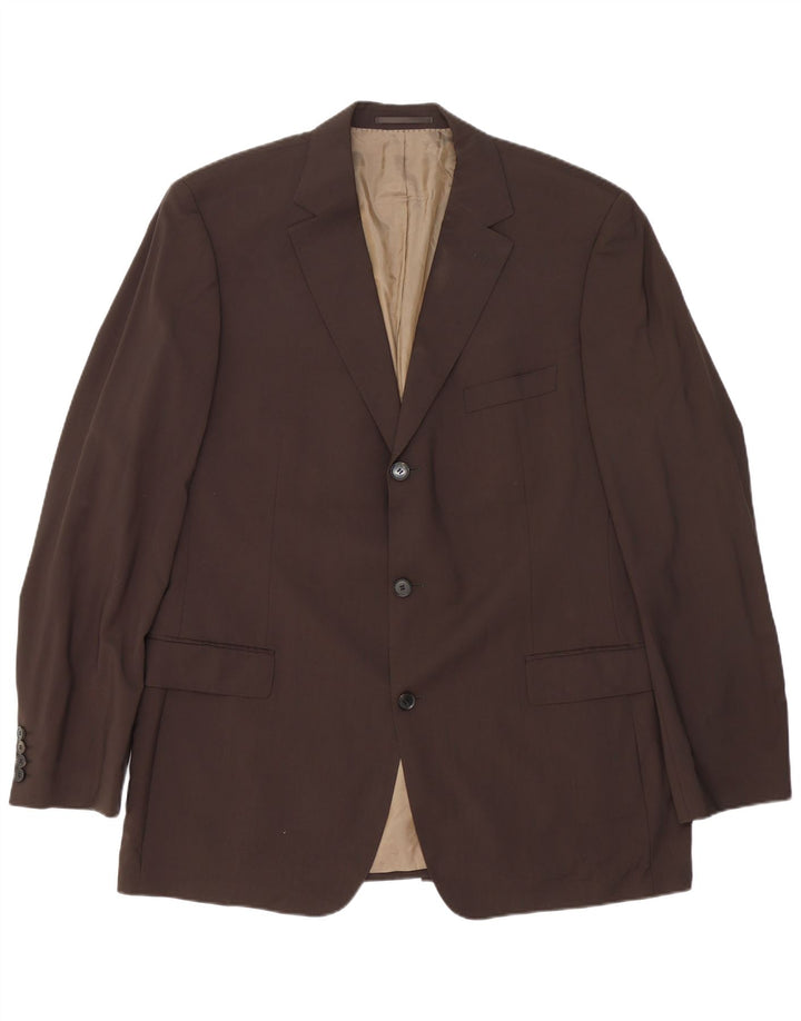 Cerruti 1881 Veste blazer 3 boutons pour homme IT 51 Large laine vierge marron